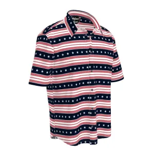 Americana Striped Mens Short Sleeve Shirt