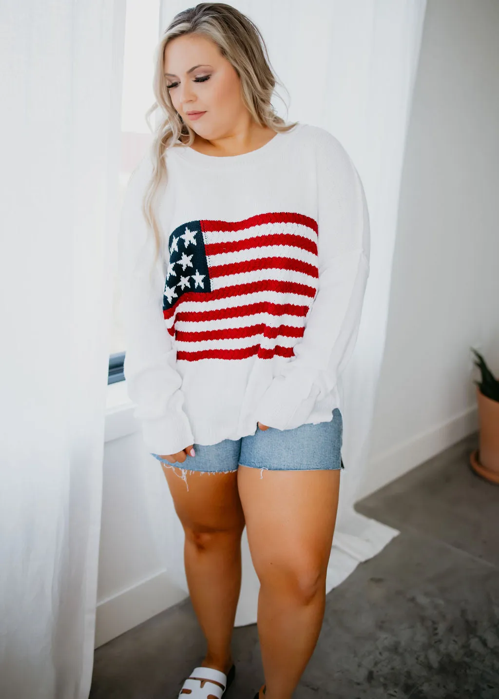 American Flag Knit Sweater