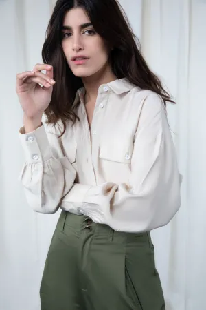 Beige Shirt with Pockets