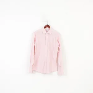 Brooks Brothers Men 34 15 1/2 L Casual Shirt Pink Long Sleeve Collar Fit Cotton Cufflinks Classic Top