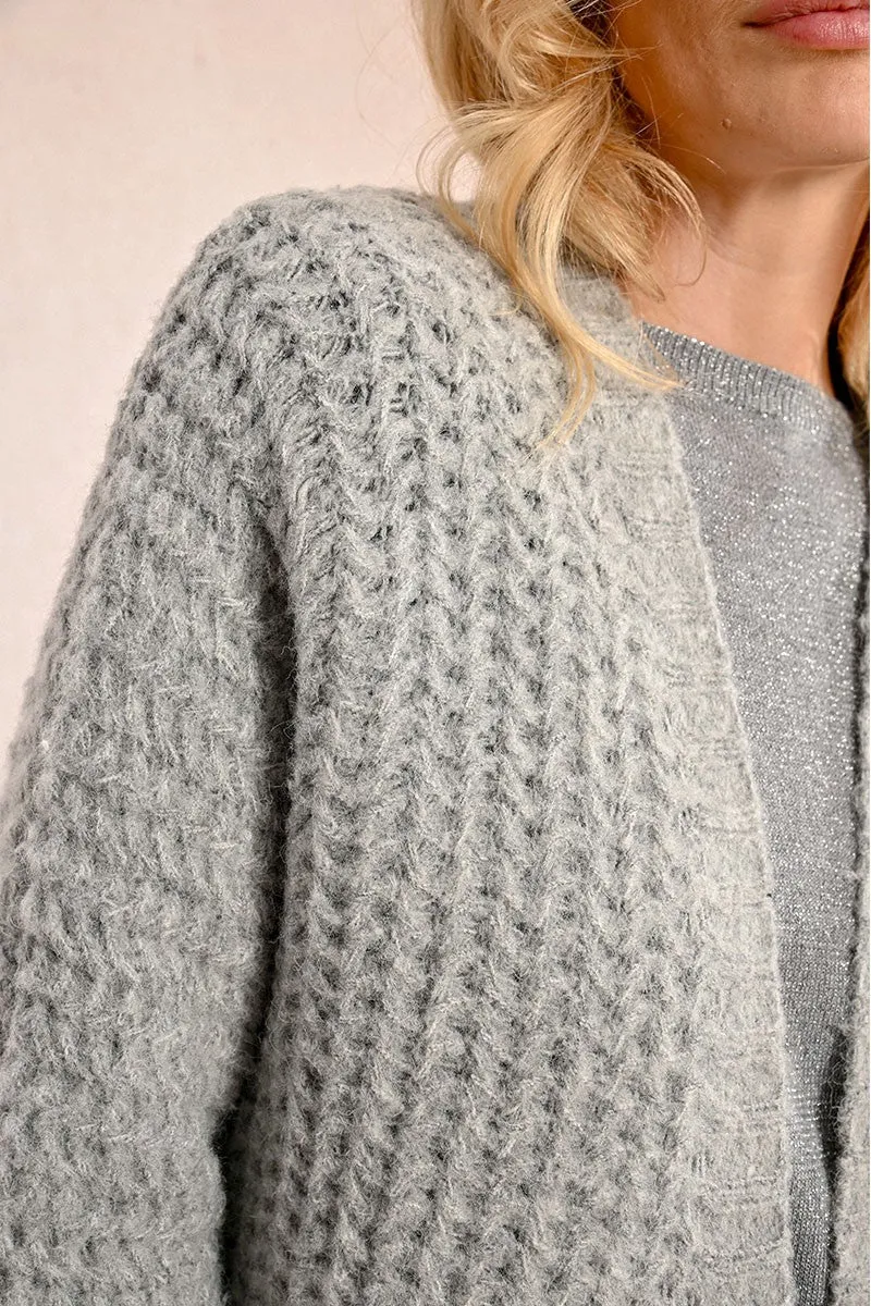 Cable Cardigan - Grey