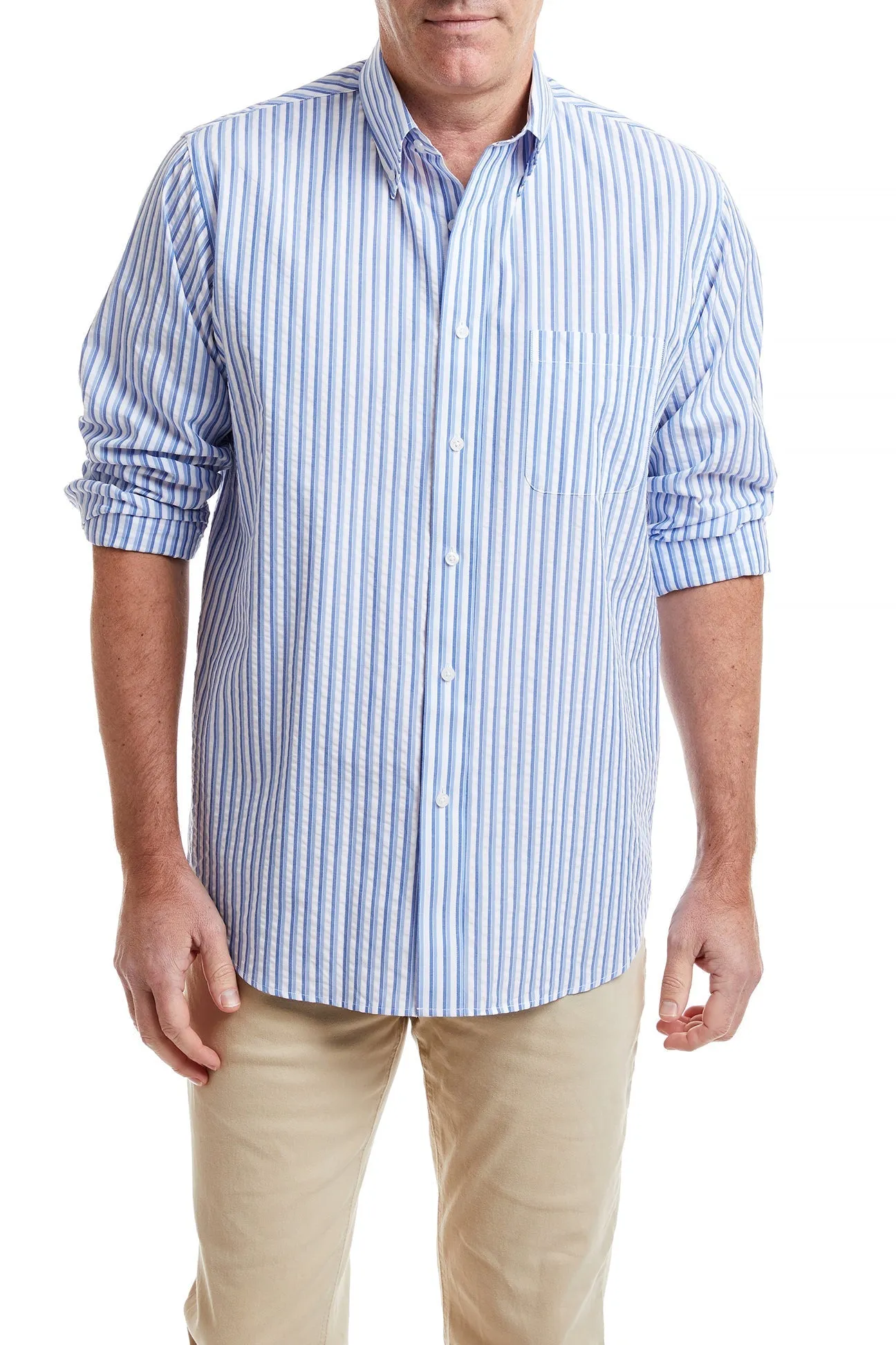 Chase Shirt Blue and Navy Seersucker