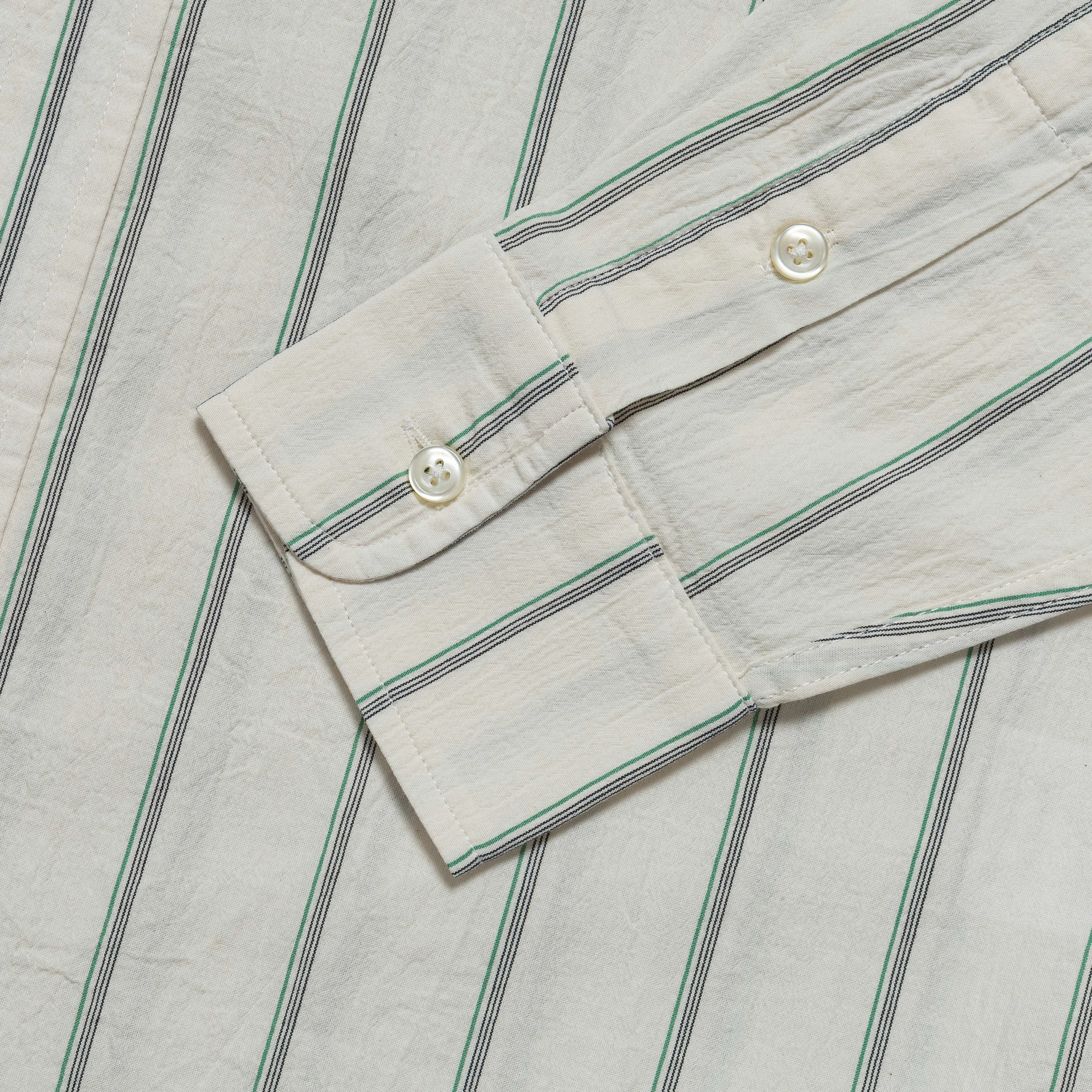 Classic Shirt - White/Green Stripe