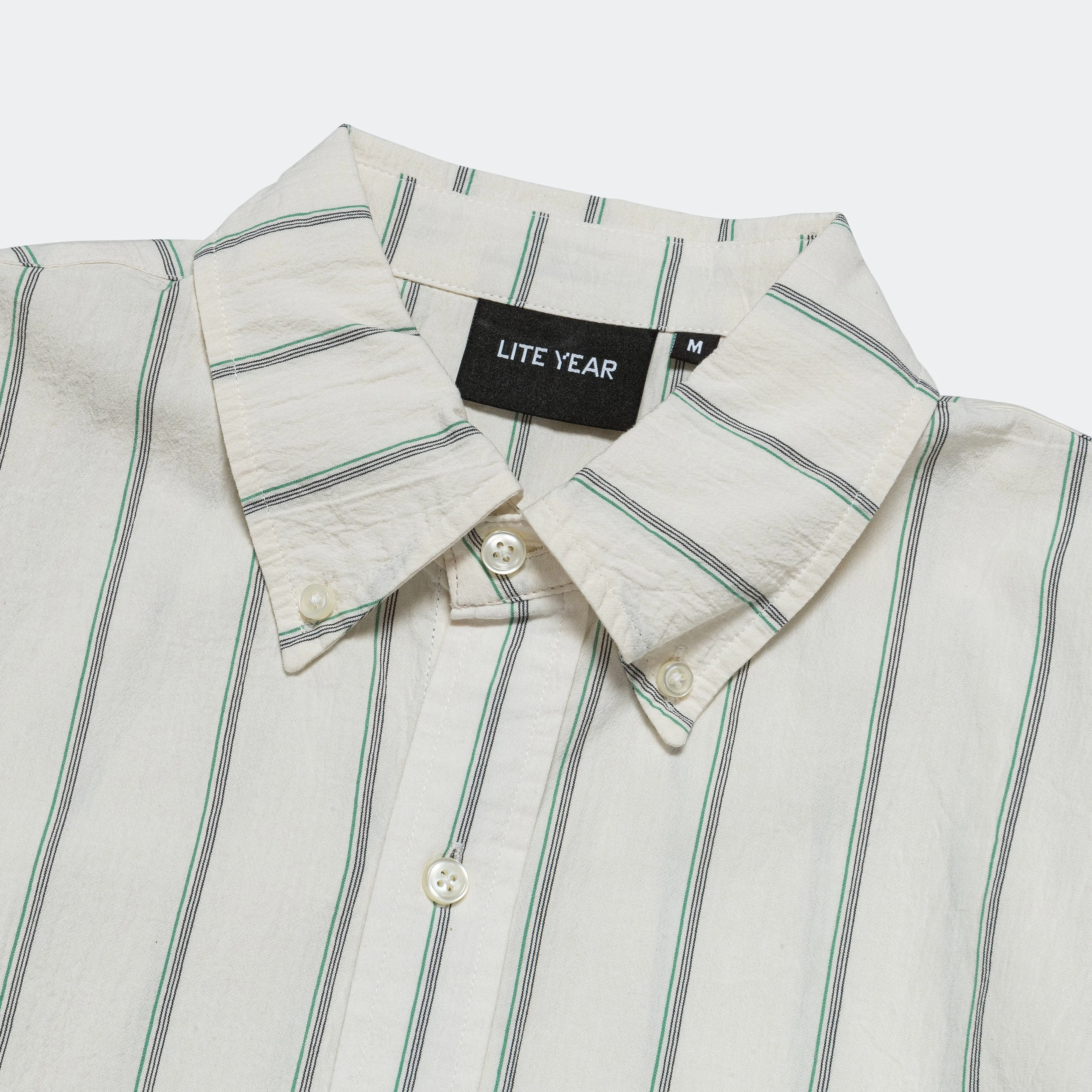 Classic Shirt - White/Green Stripe