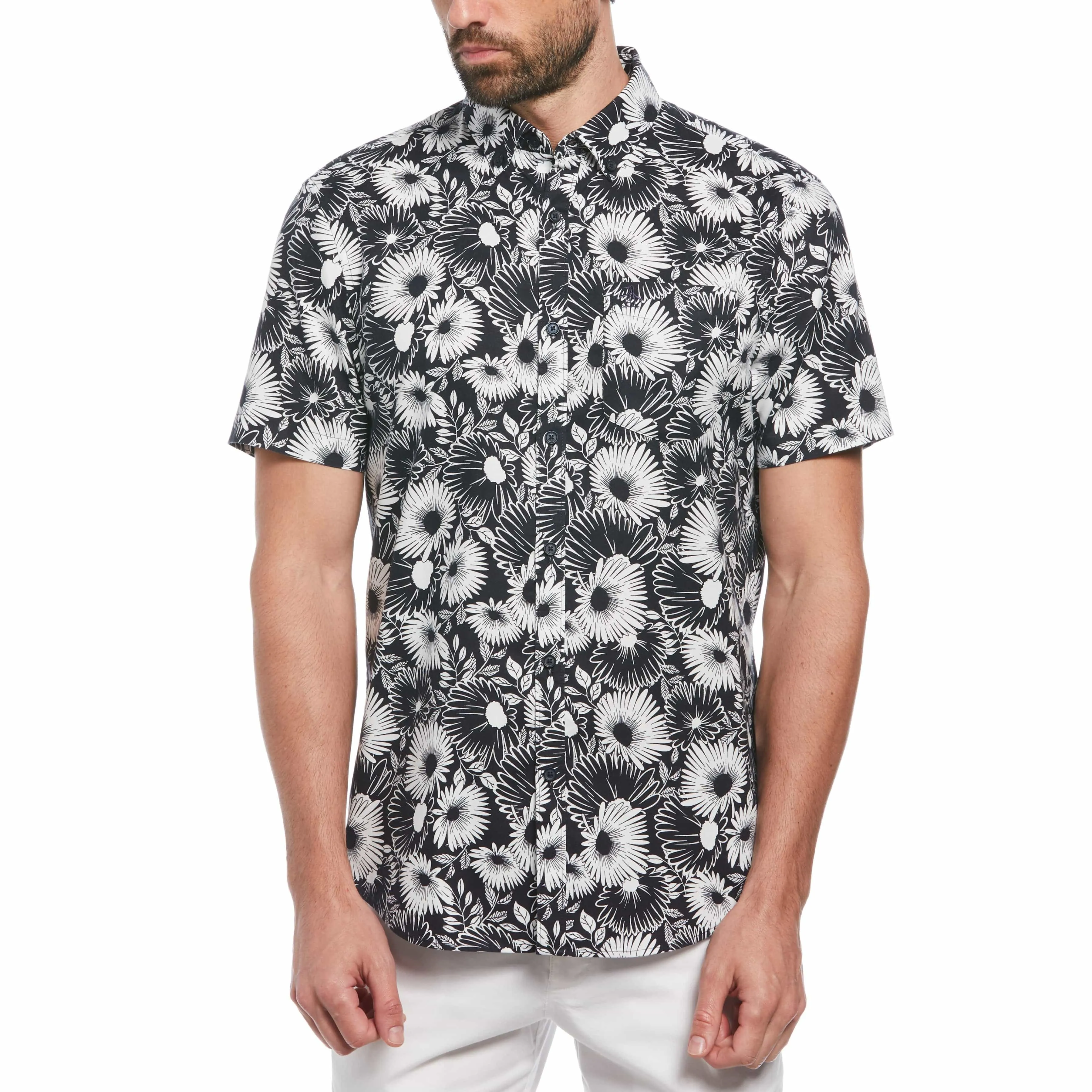 EcoVero Floral Print Button-Down Shirt