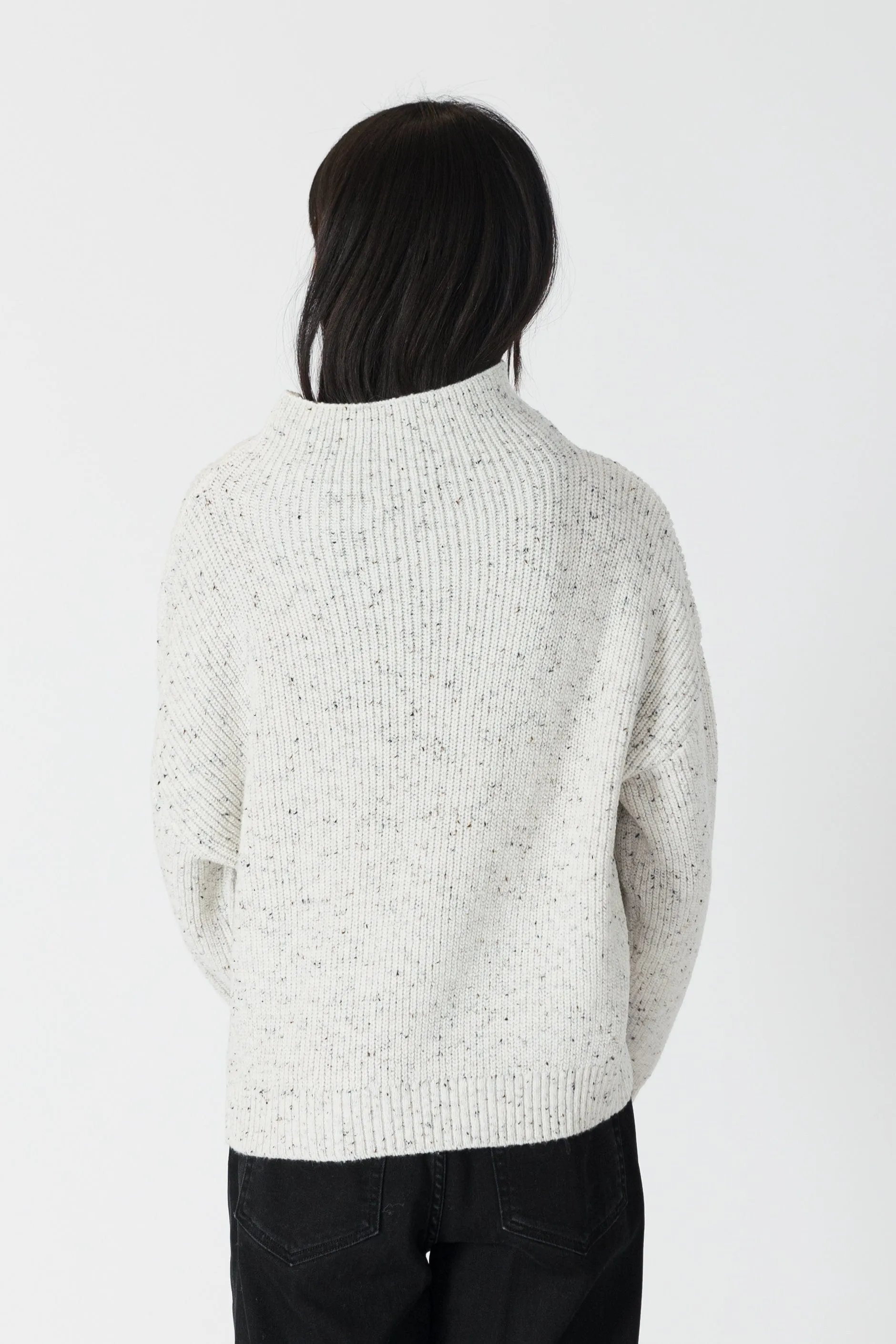 Evolet Fleck Rib Mockneck