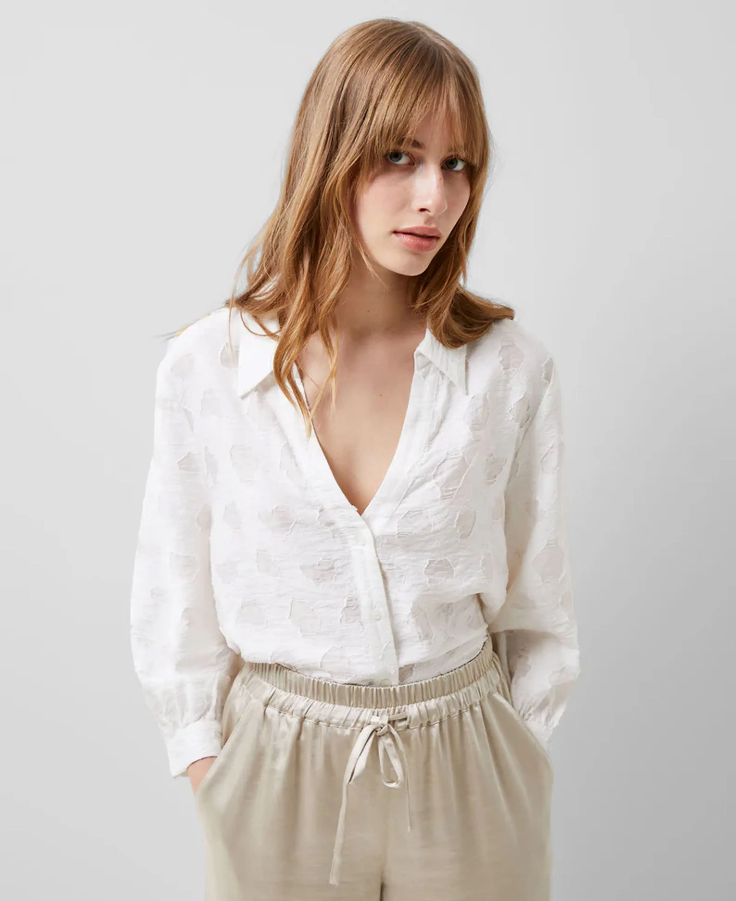 Freya Jacquard Shirt - Summer White