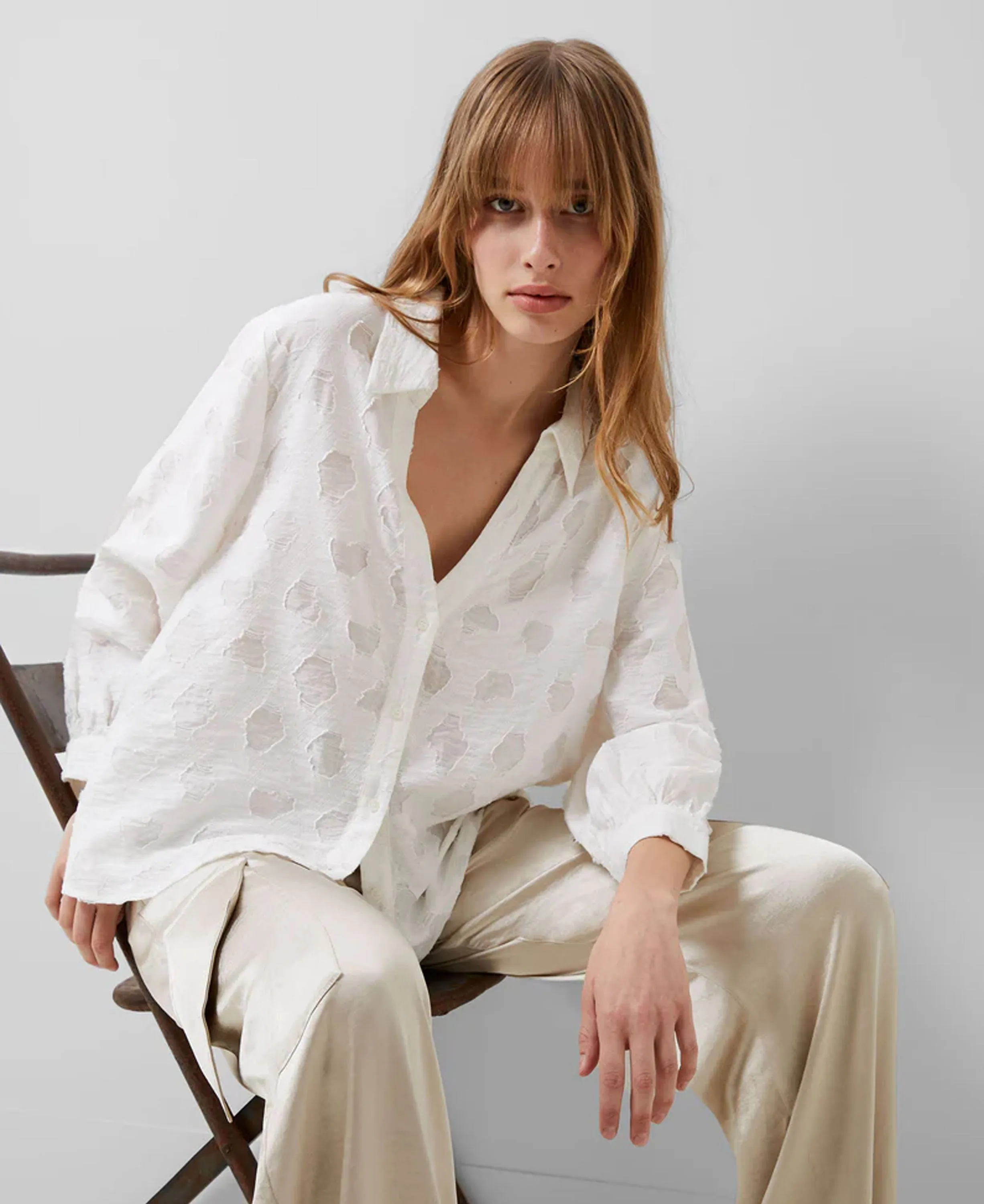 Freya Jacquard Shirt - Summer White