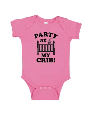 INK "PARTY AT MY CRIB" Baby Onesie - Pink