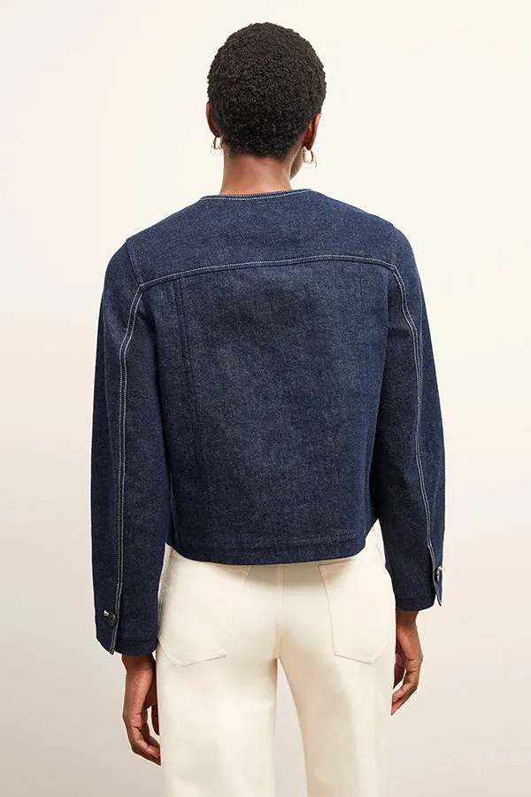 Kane Jacket - Stretch Denim Suiting :: Dark Wash