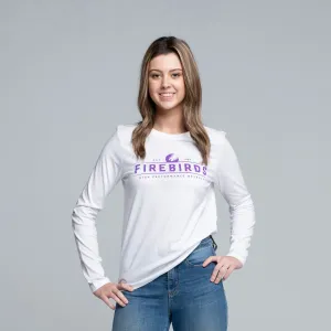 Queensland Firebirds Long Sleeve Ladies White Tee