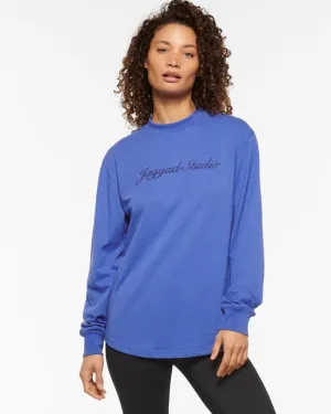 SCRIPT OVERSIZED LONG SLEEVE TEE BLUE