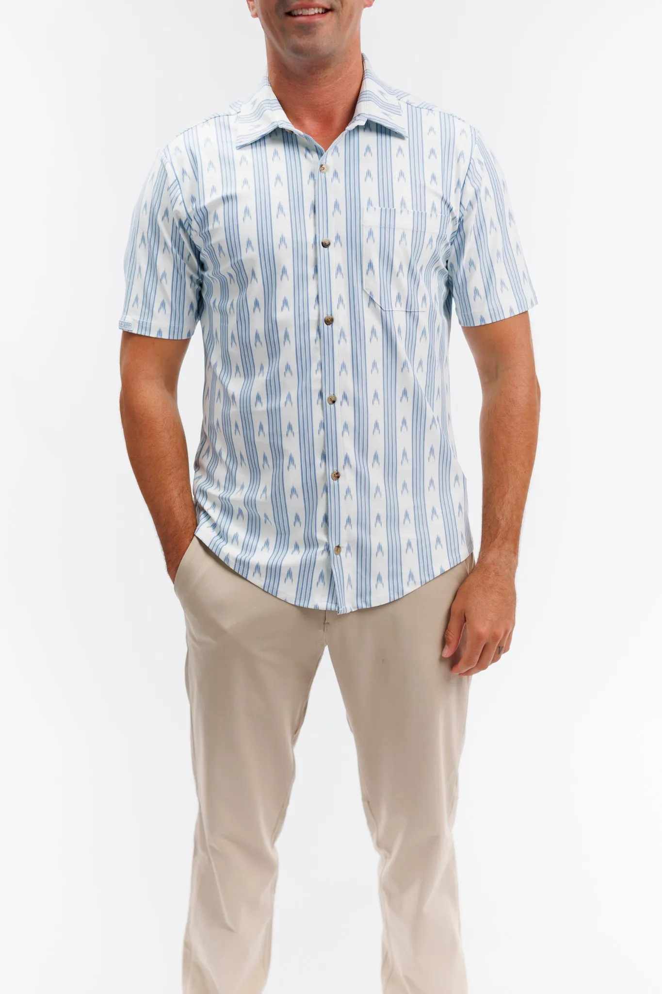 The Boatyard Button Down - Ocean Ikat