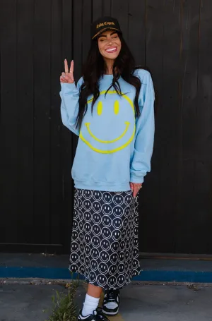 The World Needs Your Magic Puff Print Pullover in Sky Blue