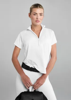 White Short Sleeve Mesh Shirt